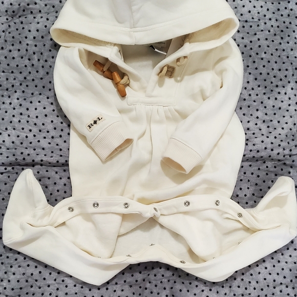 NWT Ralph Lauren Baby Girl Ivory Hooded Coverall - Picture 5 of 7
